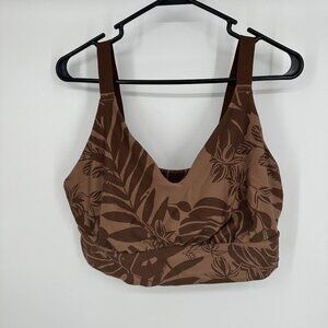 Aerie Offline Real Me Ballet Back Bra Size XL Brown Horizon Floral Longline Soft